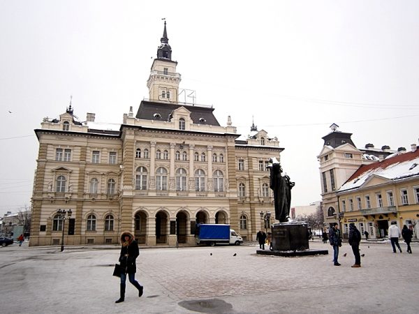 The main square in Novi Sad, Serbia
