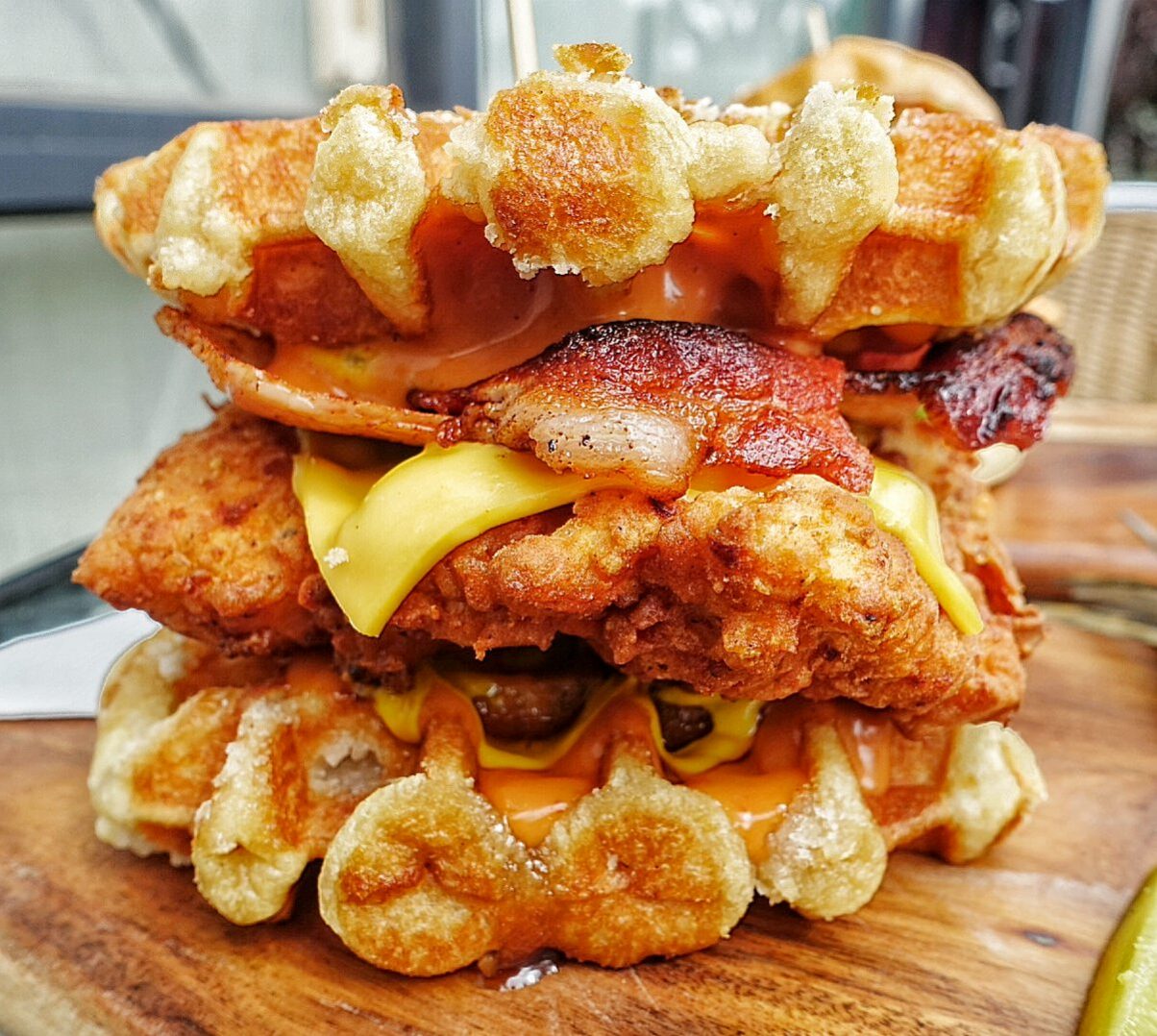 Waffle Burger from Cafe 51 in Melbourne, Australia