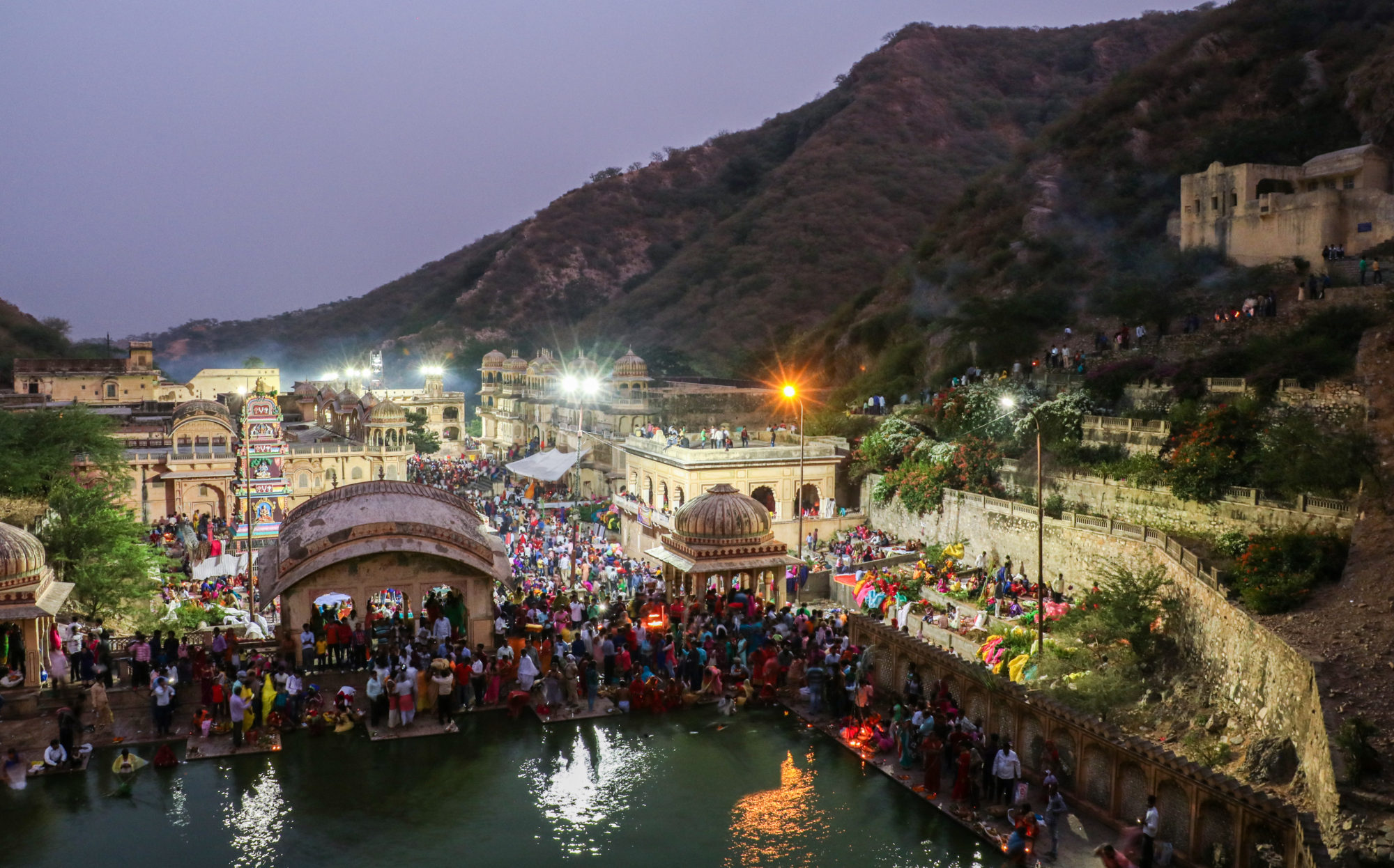 A huge festival going on hidden in the hills of Jaipur