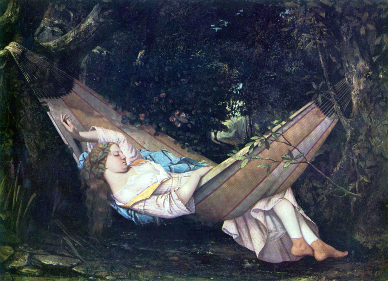 The Hammock, painted in 1844 by Gustave Courbet
