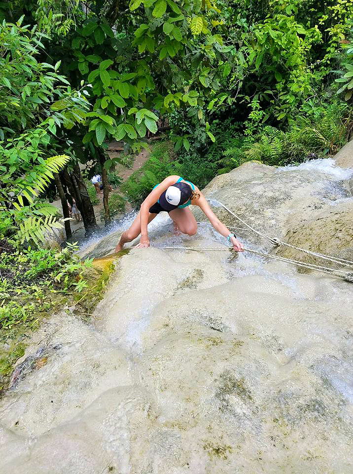 Climbing at Sticky Waterfalls