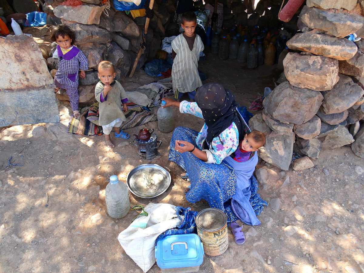 A family of nomads near Erg Chigaga