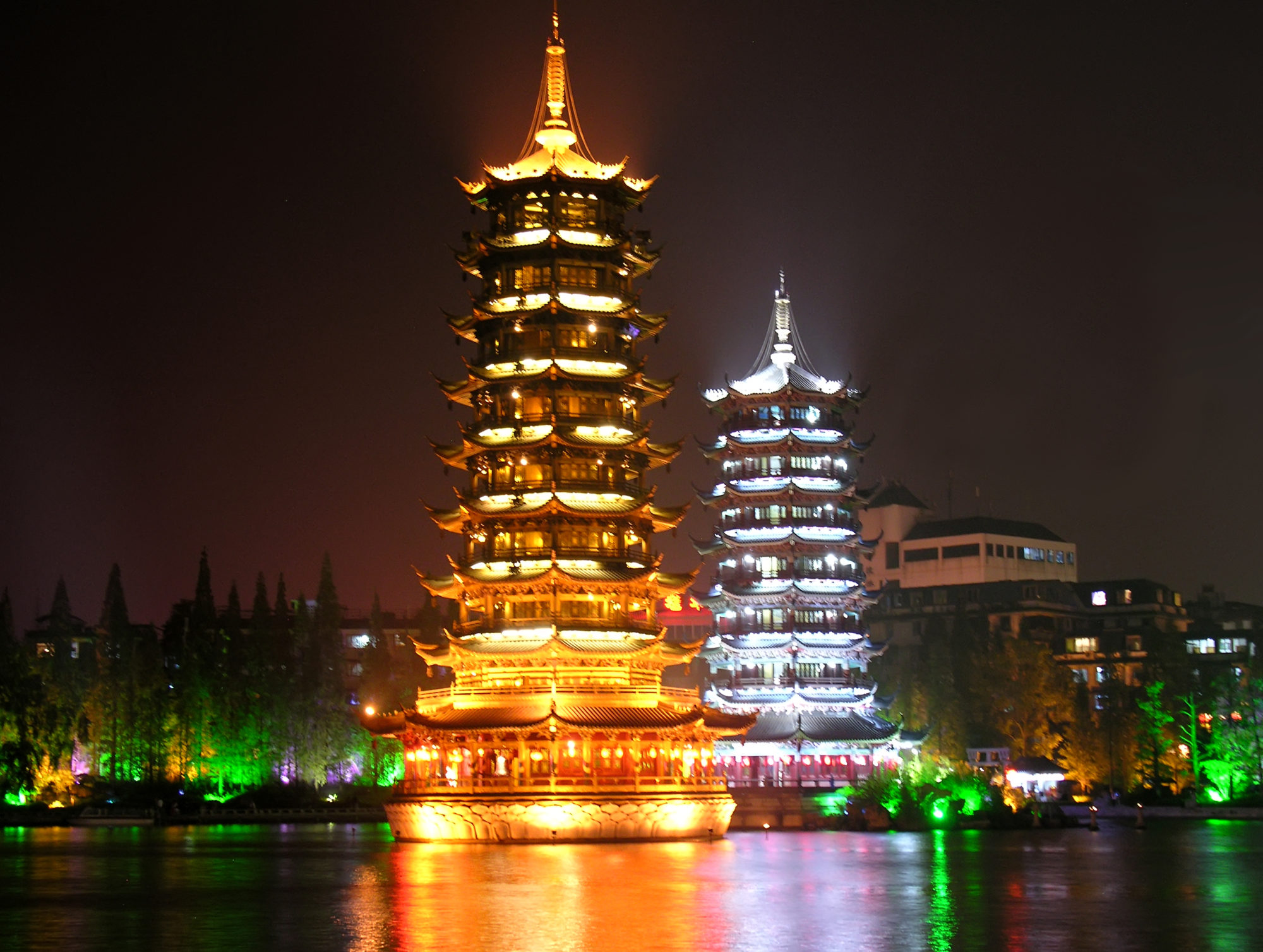 Sun and Moon Towers in Guilin