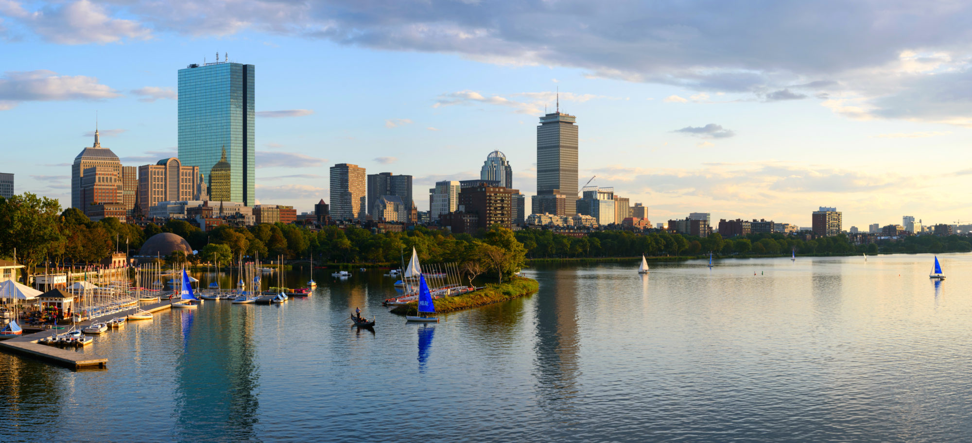 Boston's skyline from skyline from Longfellow Bridge