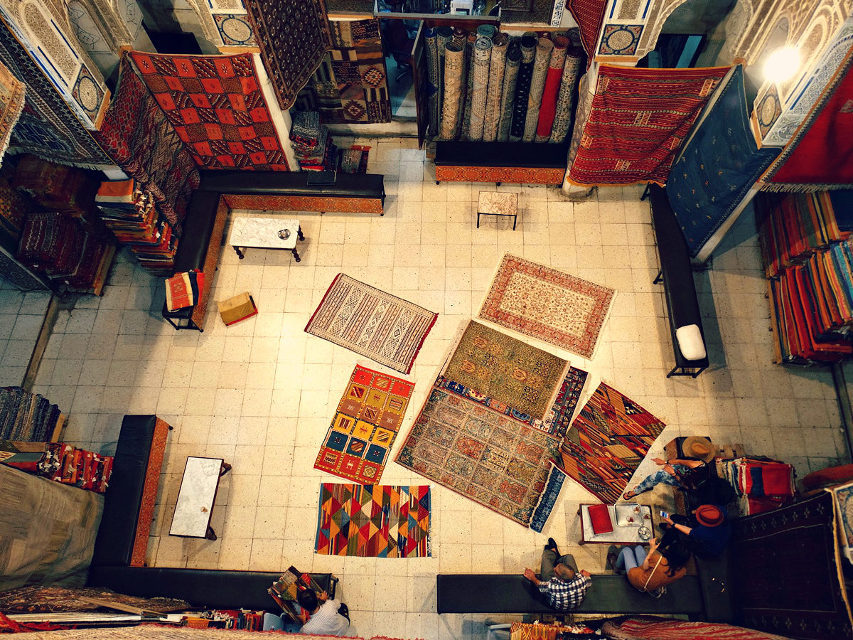 Carpet shop in the old medina of Fes, Female Solo Travel To Morocco