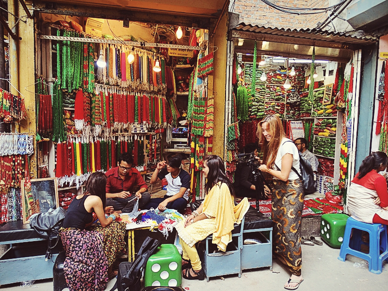 A beads shop in Indra Chowk, Kathmandu