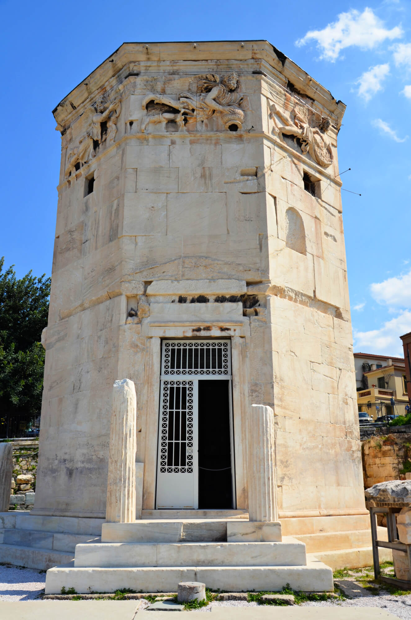 The Tower of the Winds in the Roman Agora in Athens.